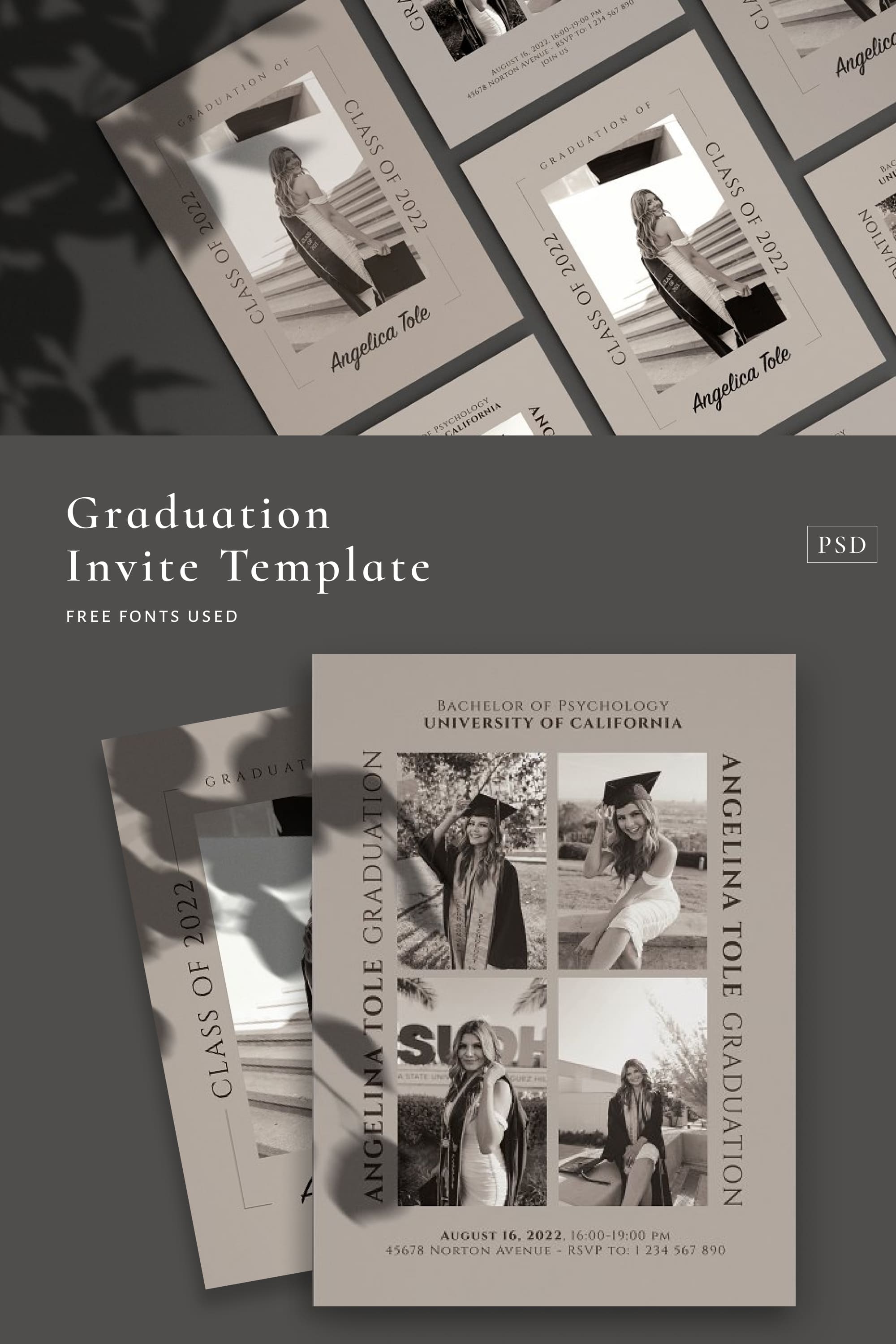 Graduation Invite Template PSD Pinterest.