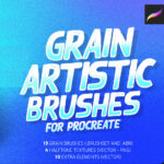 grain artistic brushes for procreate cover image.