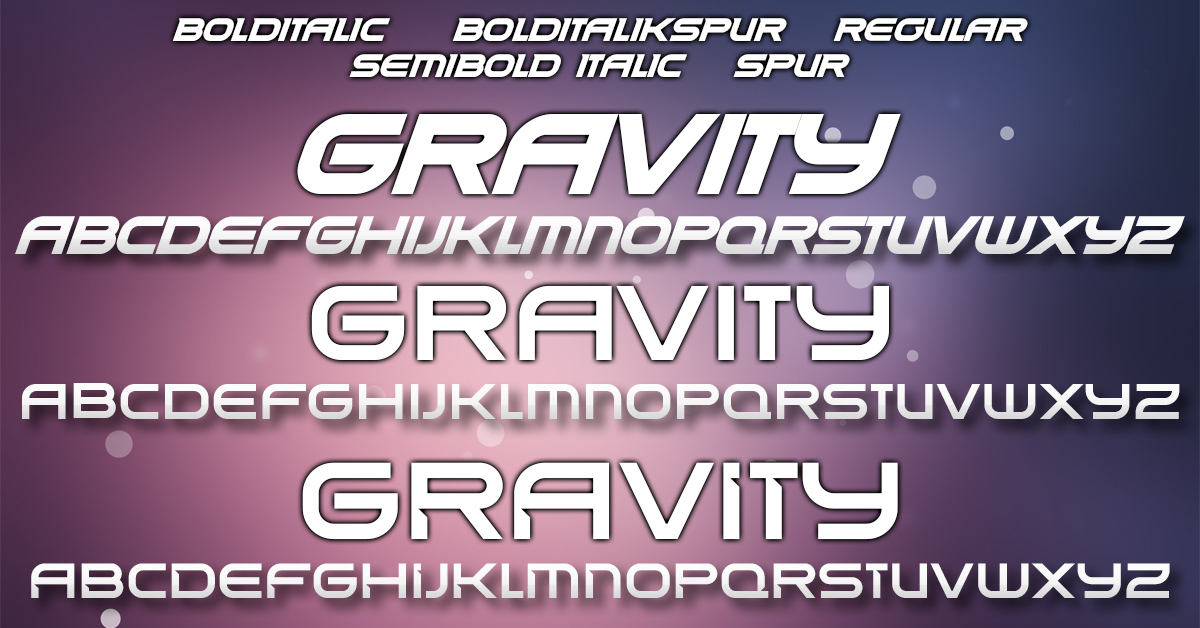 Gravity font for facebook.