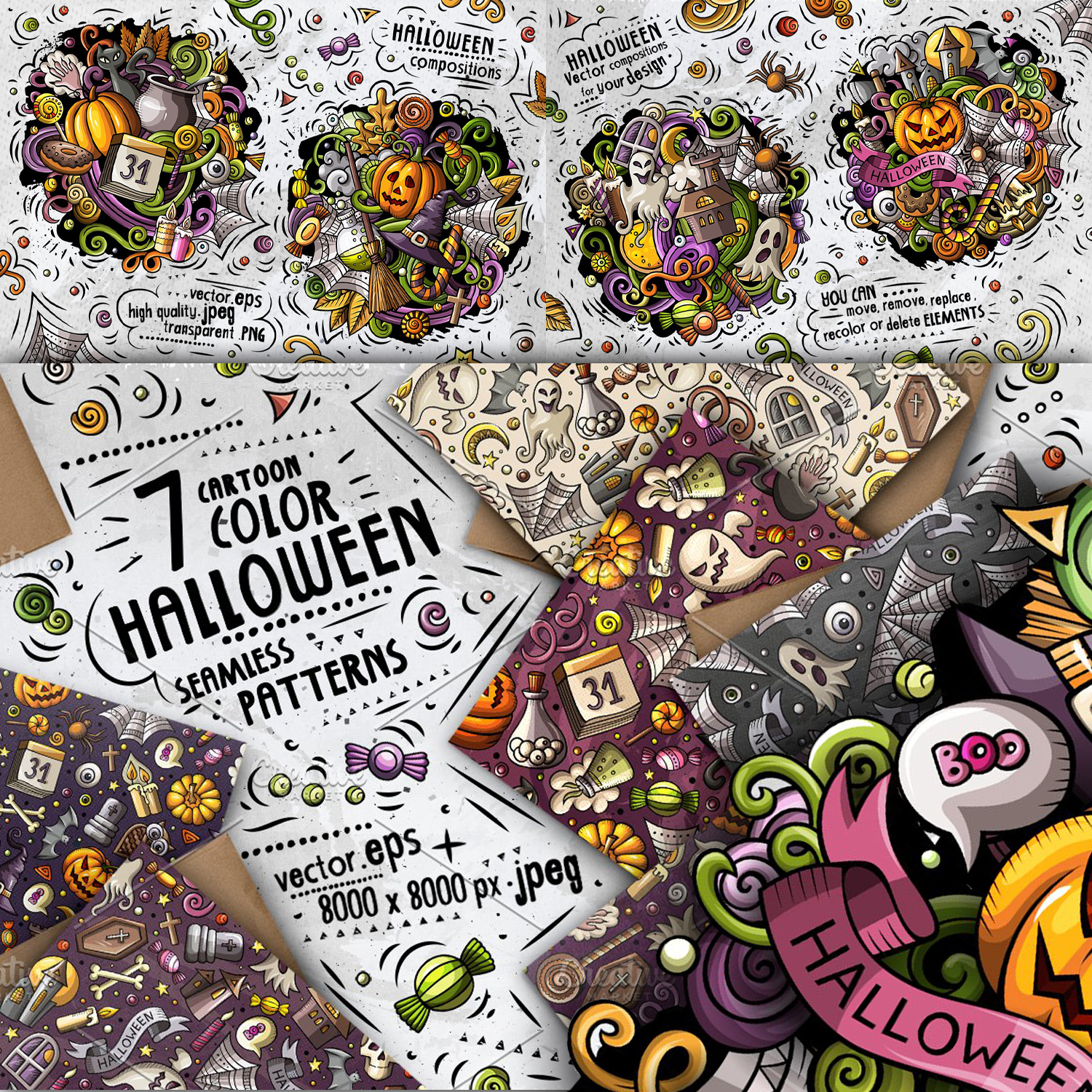 Pack of images on the theme of Halloween.