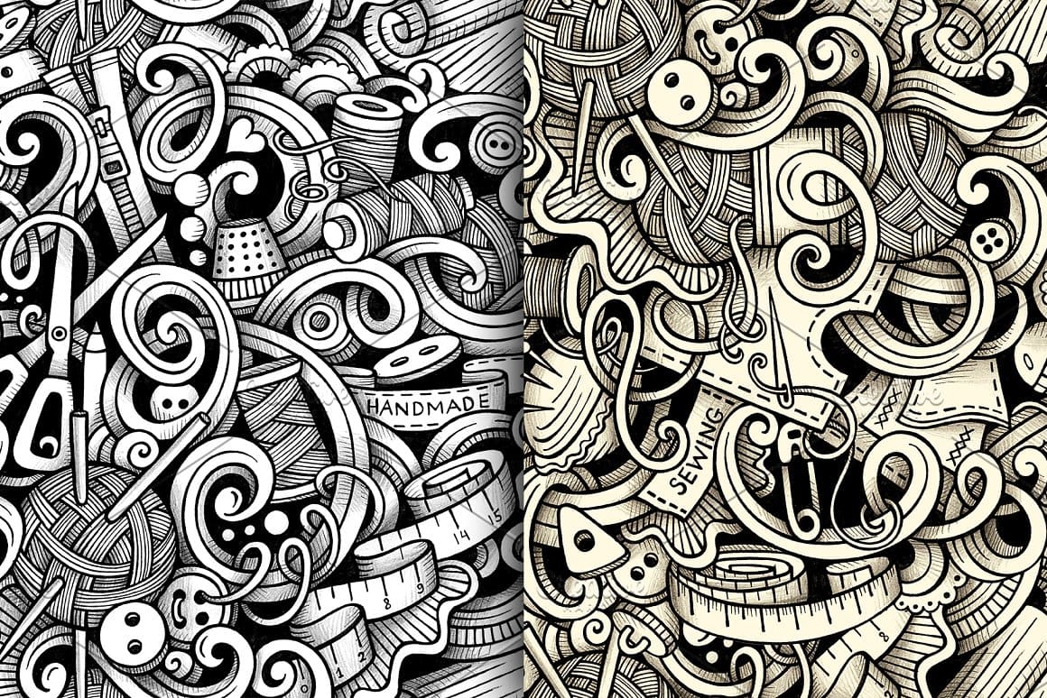 Handmade Graphics Doodles Patterns Preview 3.