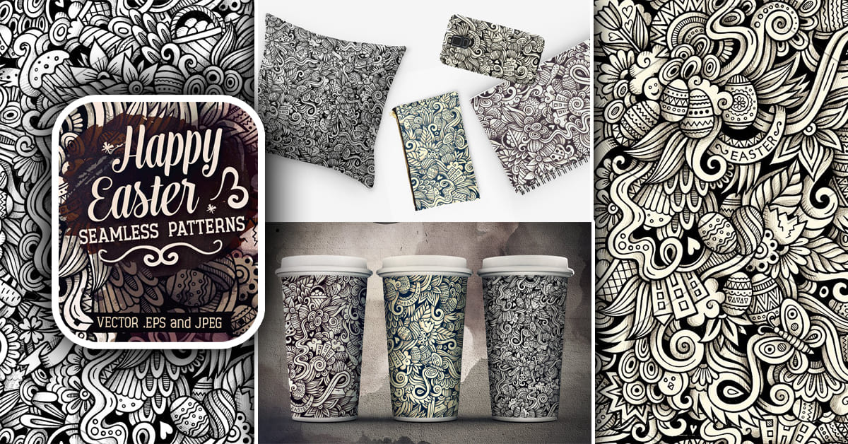 Happy Easter Graphics Patterns – MasterBundles