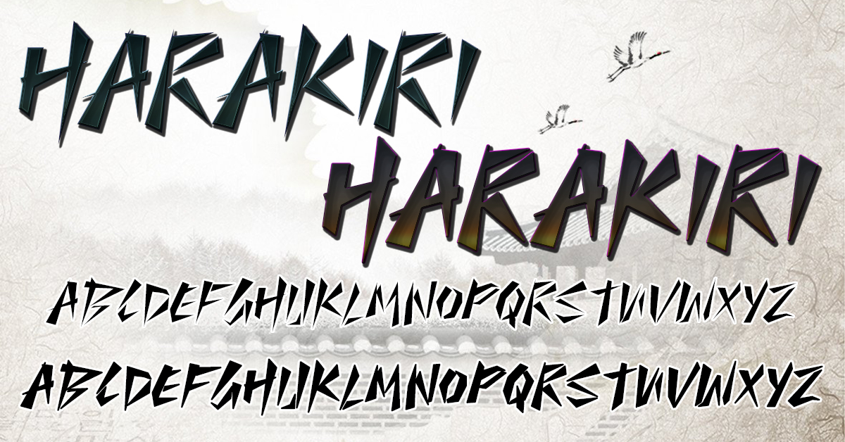 Harakiri font for facebook.