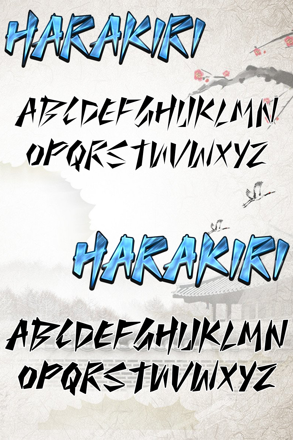 Harakiri font of pinterest.
