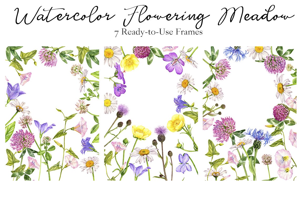 Beautiful floral frames for photos and images.