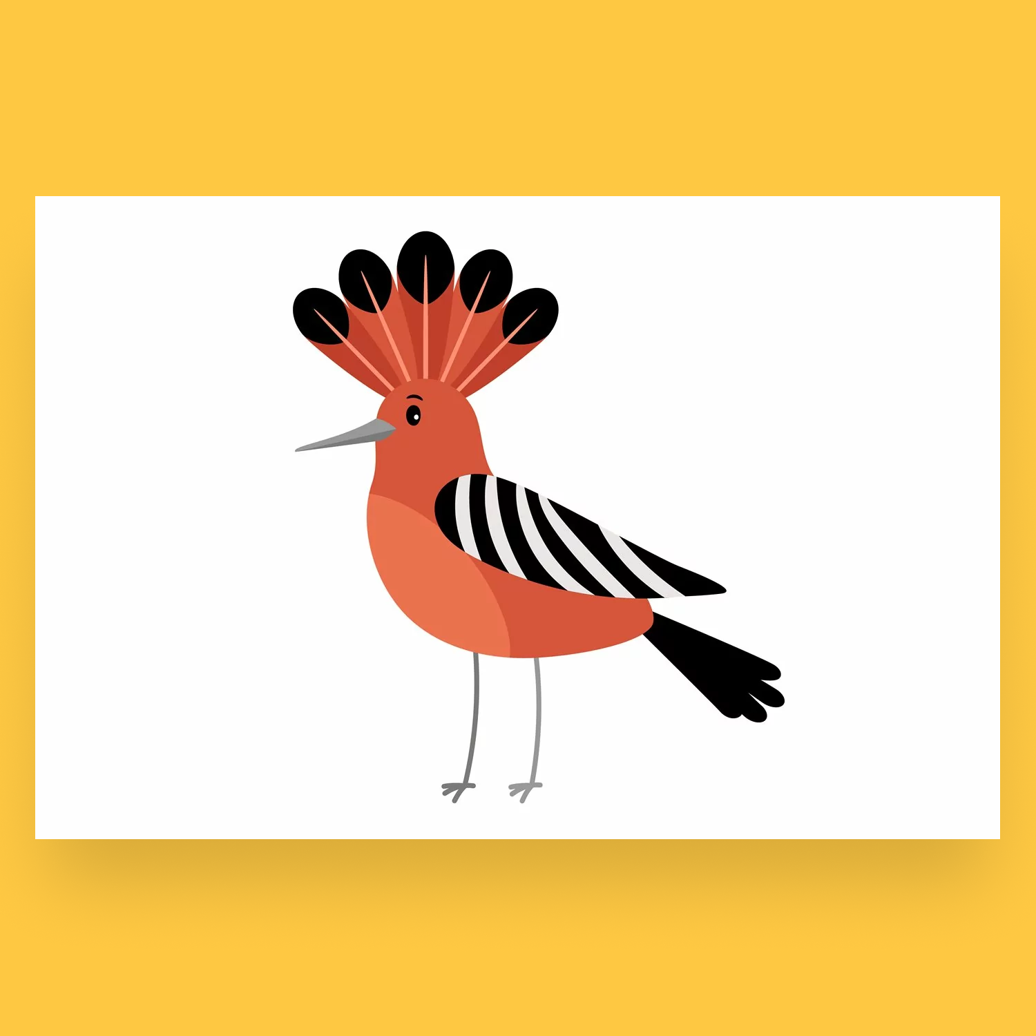 hoopoe cartoon bird icon