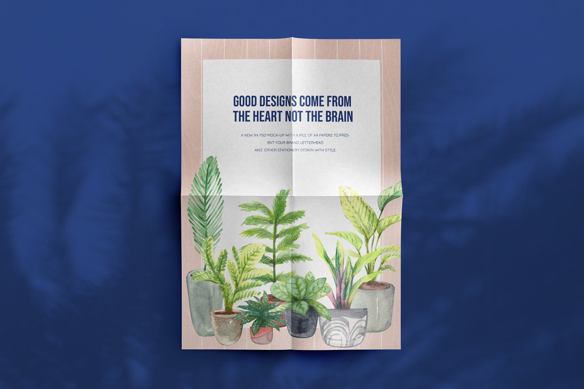 Pages with prints of houseplants.