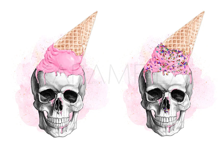 ice cream skulls graphics.