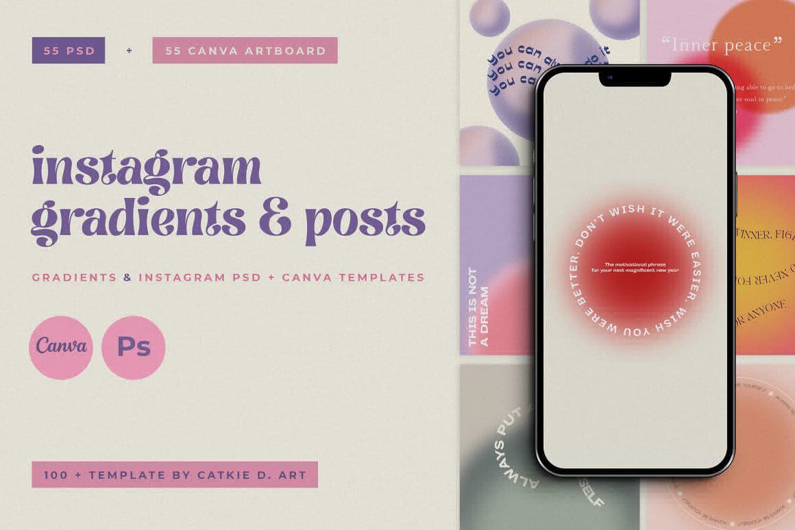 Instagram Gradient Quotes Ps Canva Preview 1.