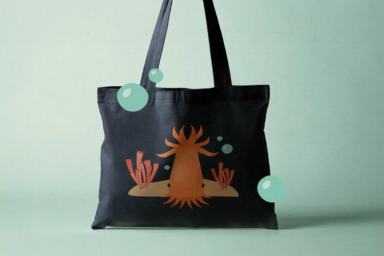 invertebrate animals bag mockup.