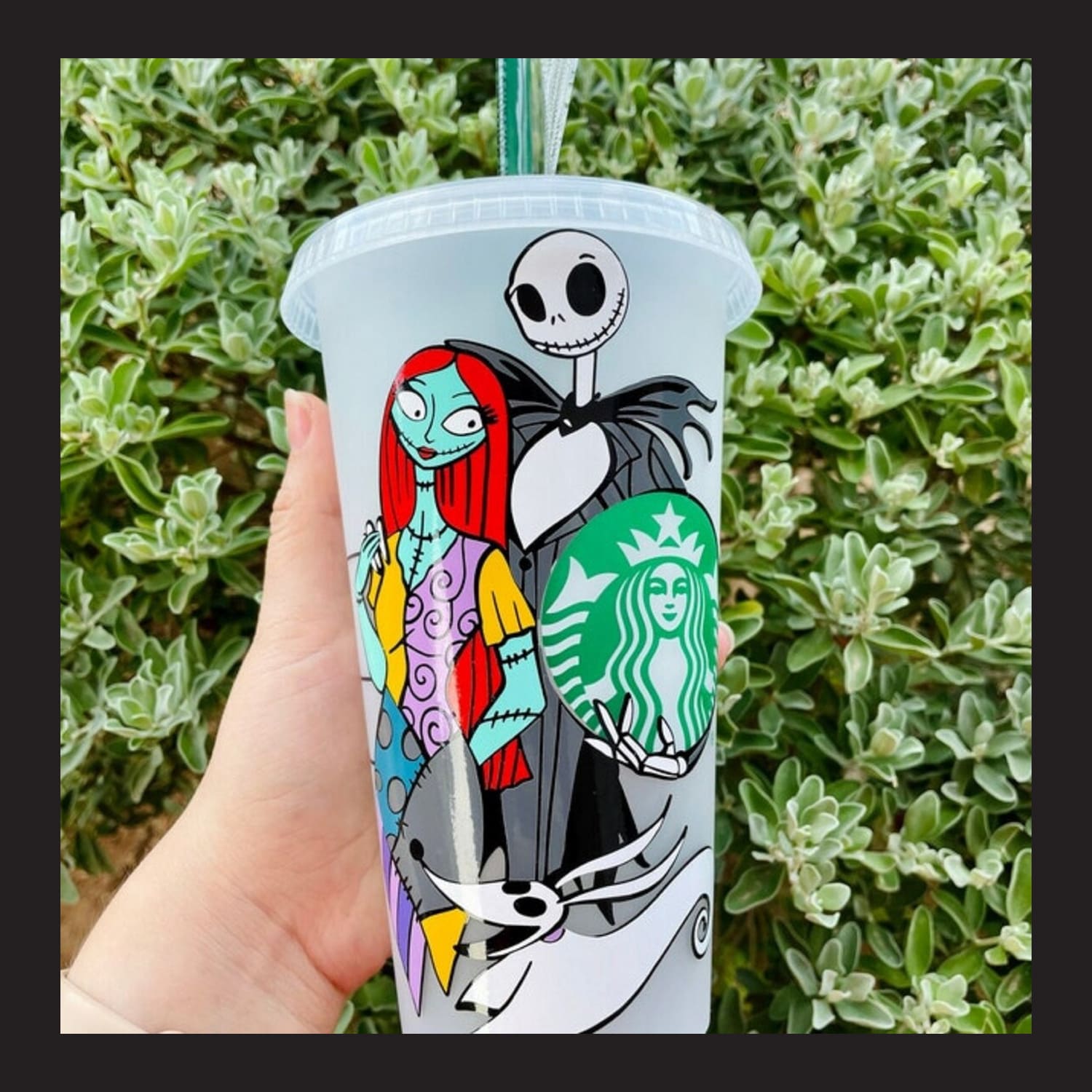 jack and sally starbucks cold cup svg for your design.