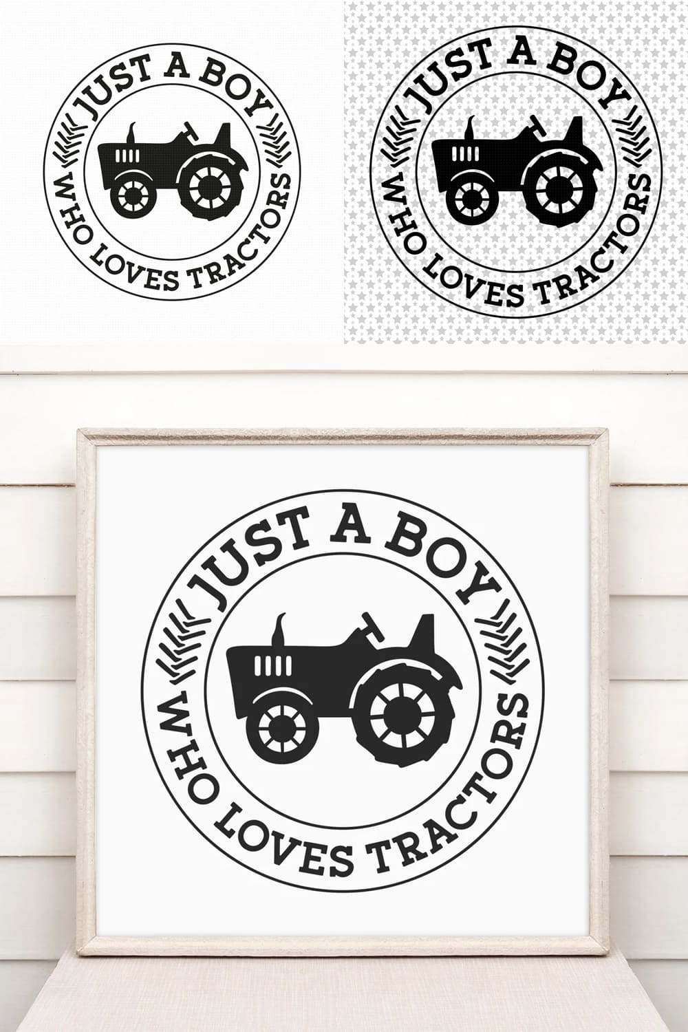 Just A Boy Who Loves Tractors pinterest image.
