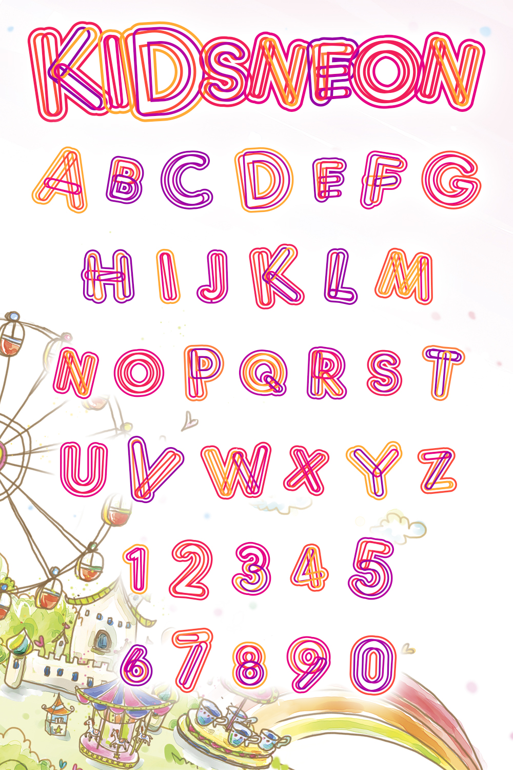 Kidsneon font of pinterest.