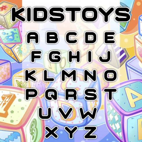 Colorful beautiful font on a children's theme.