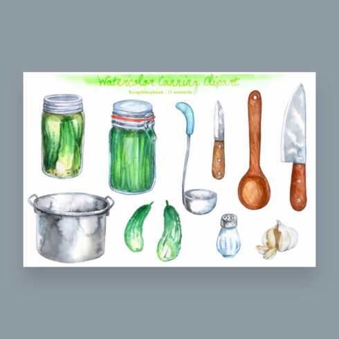 Cooking watercolor clipart.