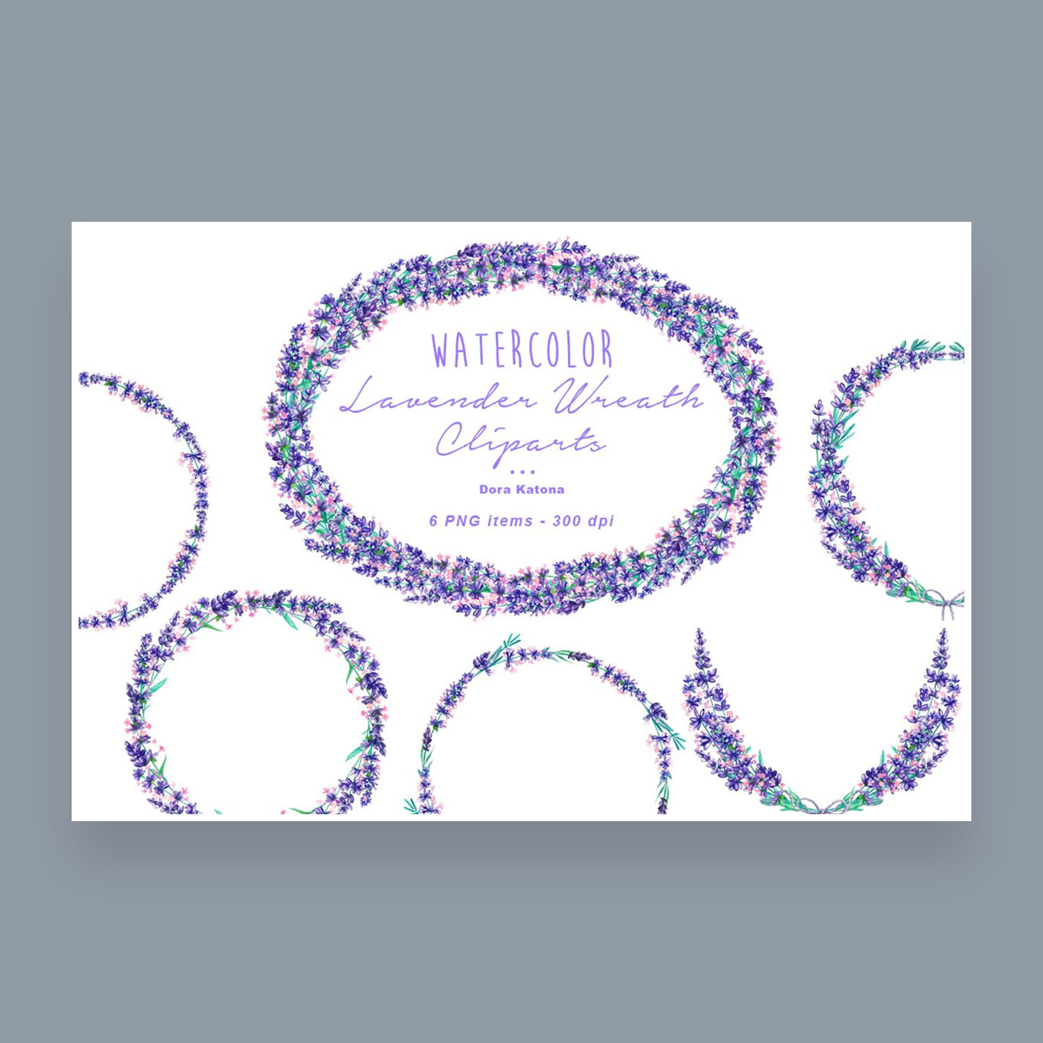 Lavender wreath cliparts.