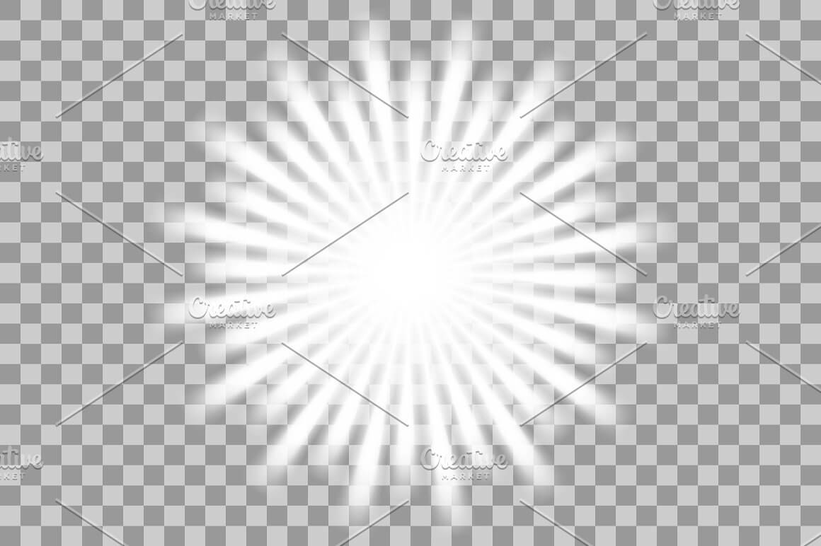 Light effect with wide blurred beams on a gray background.