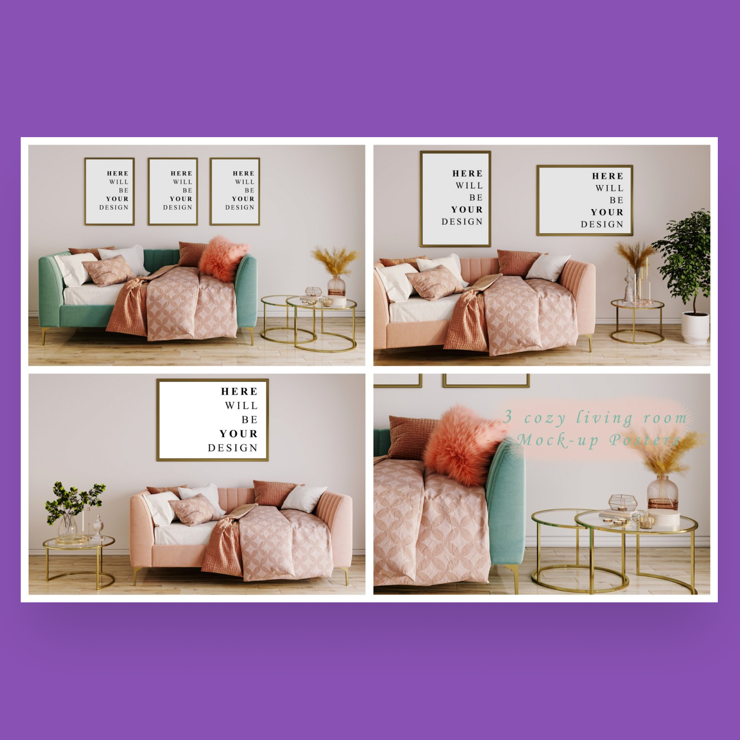 living room mockup posters cover image