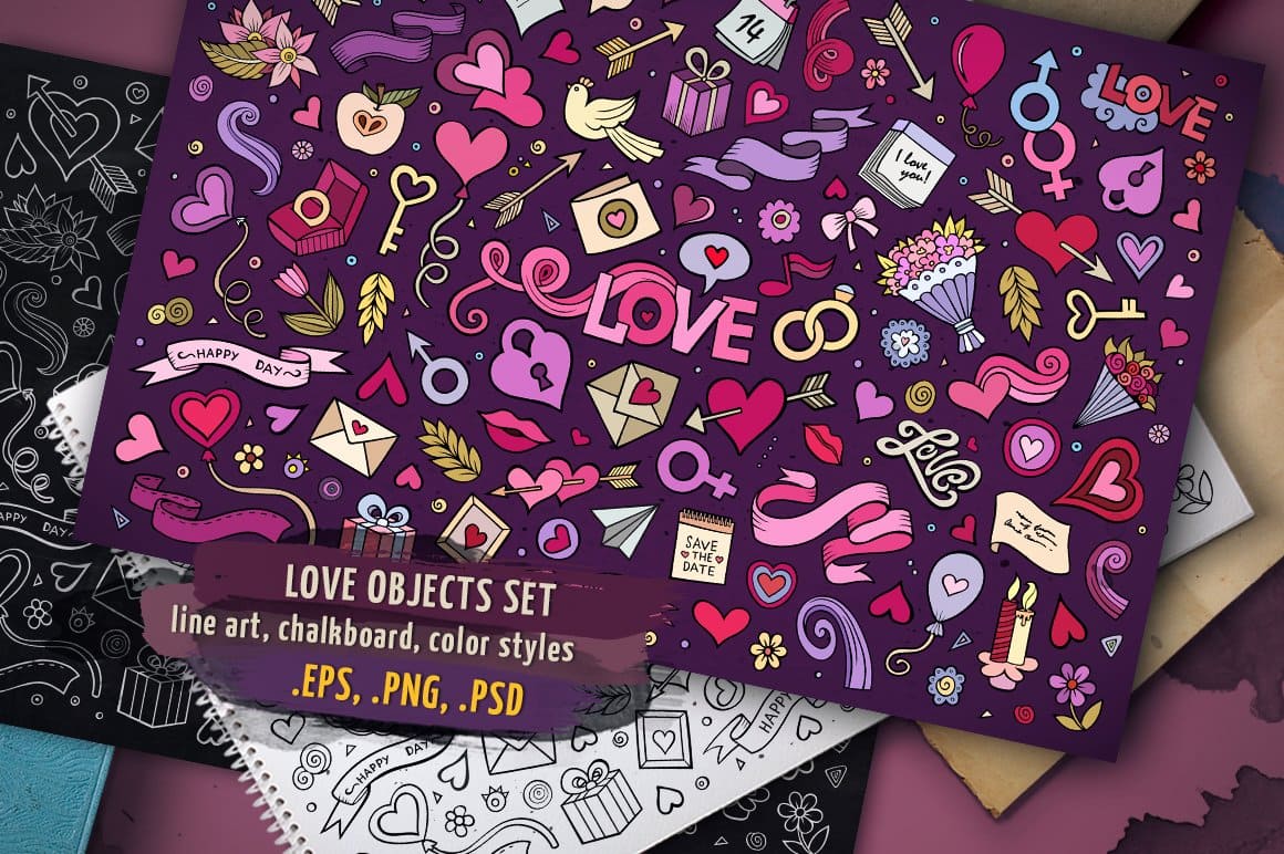 Love Objects Symbols Set Preview 2.