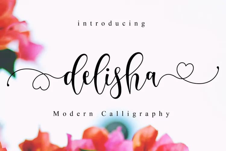 lovely font bundle, delisha calligraphy.