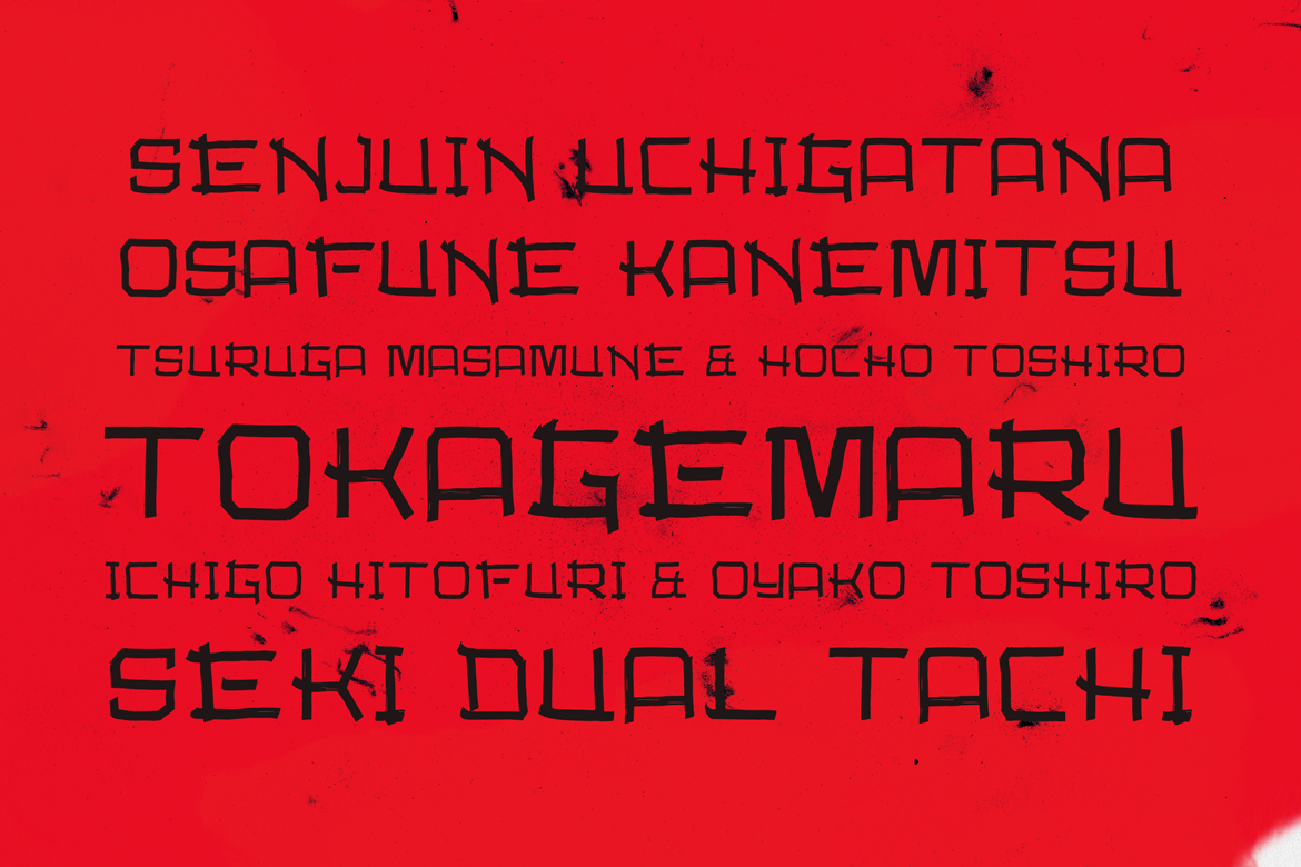 Preview lettering in style on a red background.