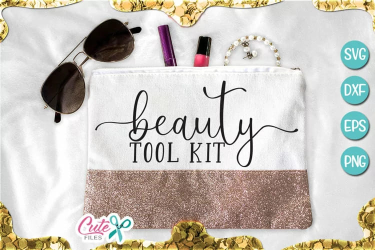 makeup bundle svg for crafter, beauty tool kit quote mockup.