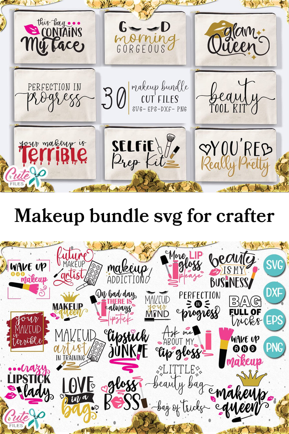 Makeup Bundle SVG for Crafter pinterest image.