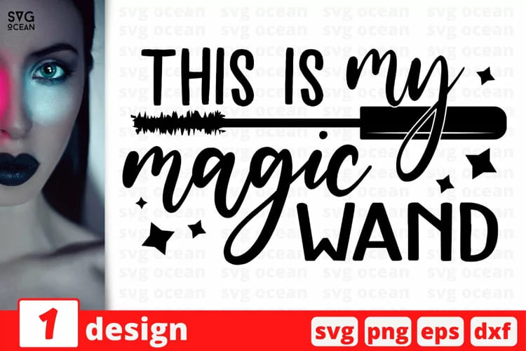 makeup svg bundle, this is my magic wand design mockup.