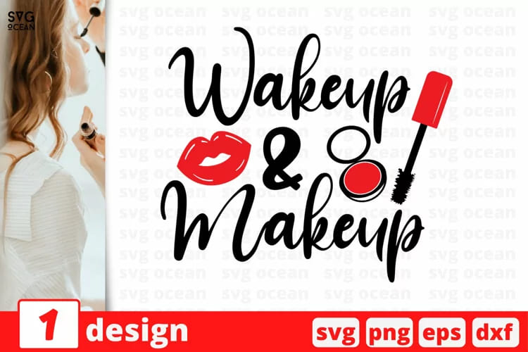 makeup svg bundle, wakeup and makeup design mockup.