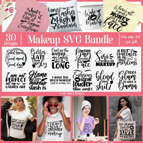 Makeup SVG Bundle - 30 Designs cover image.