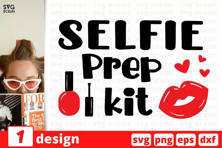 makeup svg bundle, selfie prep kit design mockup.