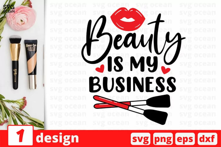 makeup svg bundle, beauty is my business design mockup.