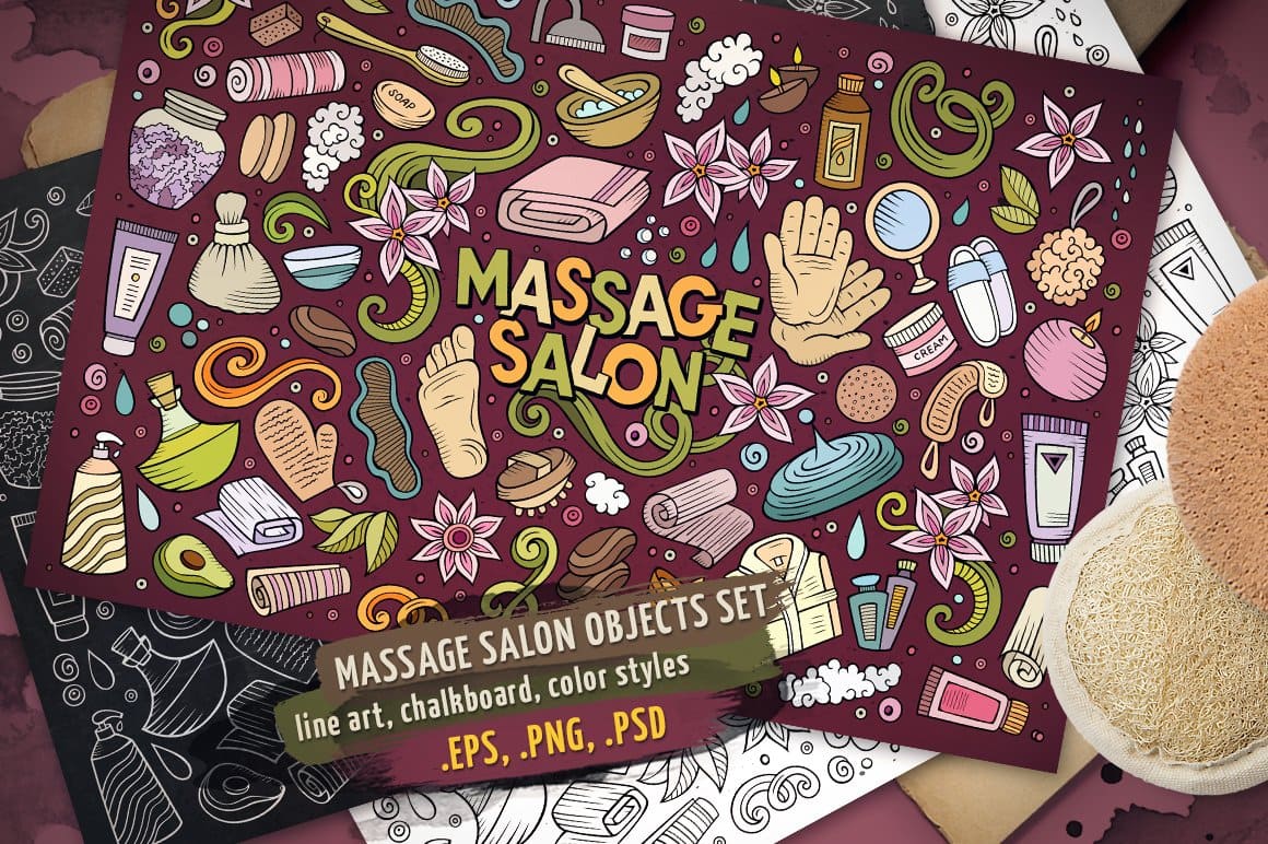 Massage Objects Elements Set Preview 1.