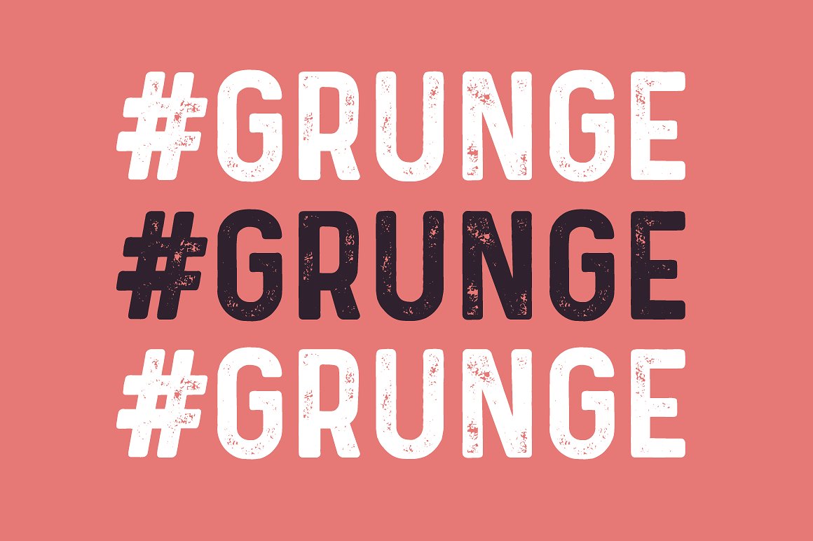 GRUNGE is written three times in the font.