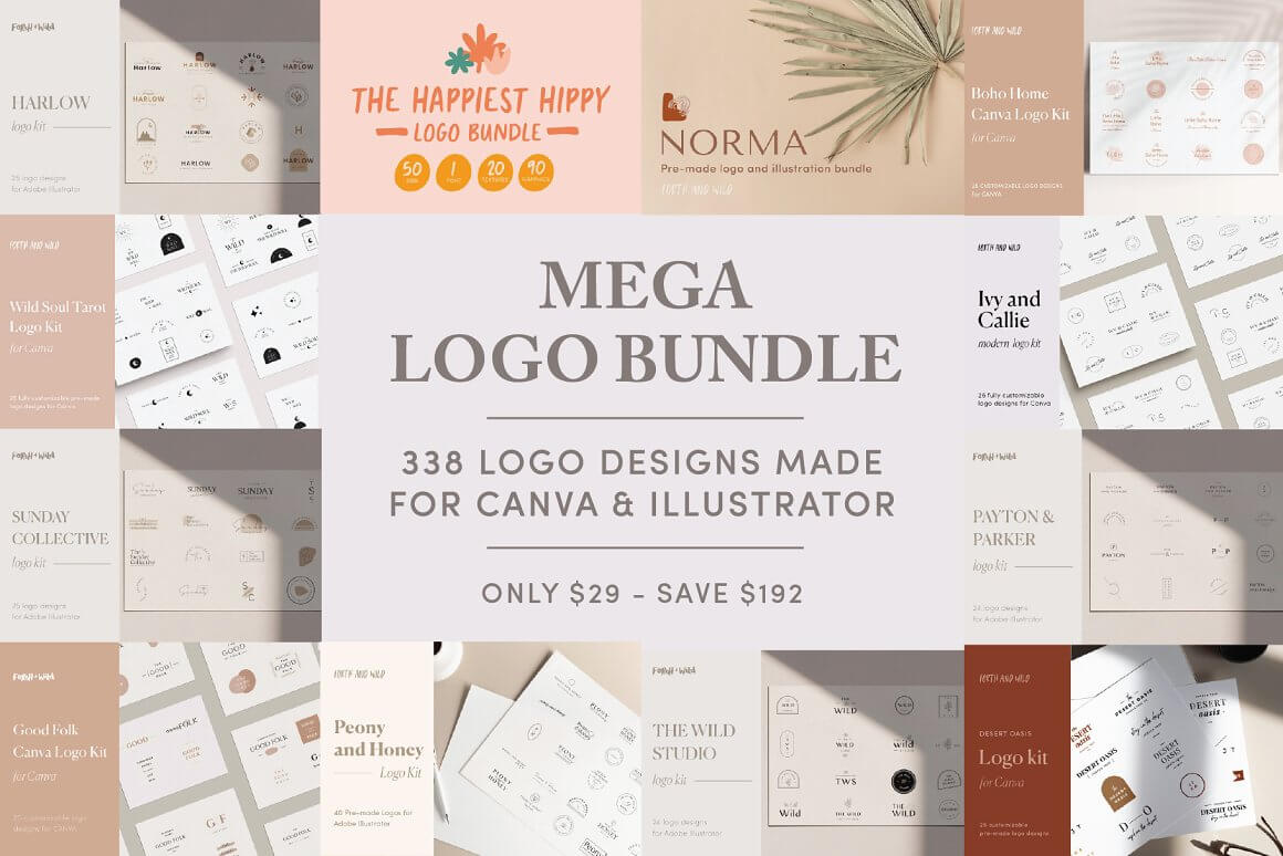All slides of mega logo bundle.