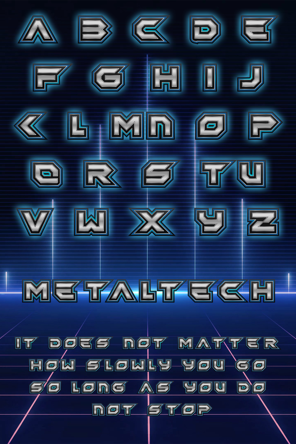 Metaltech font of pinterest.