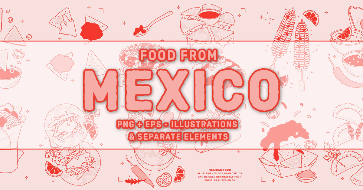Mexican Food Vector Illustrations facebook image.