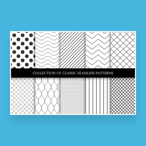 minimal seamless geometric patterns cover image.