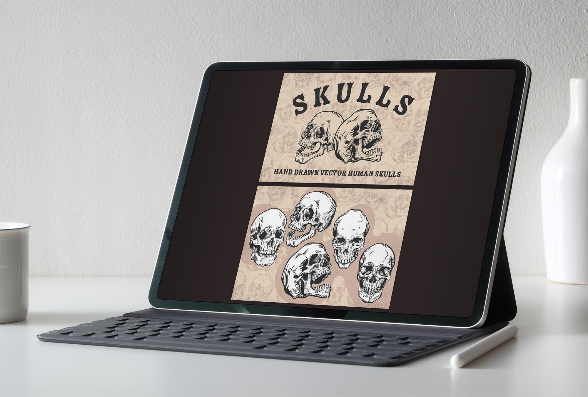 skulls tablet mockup.