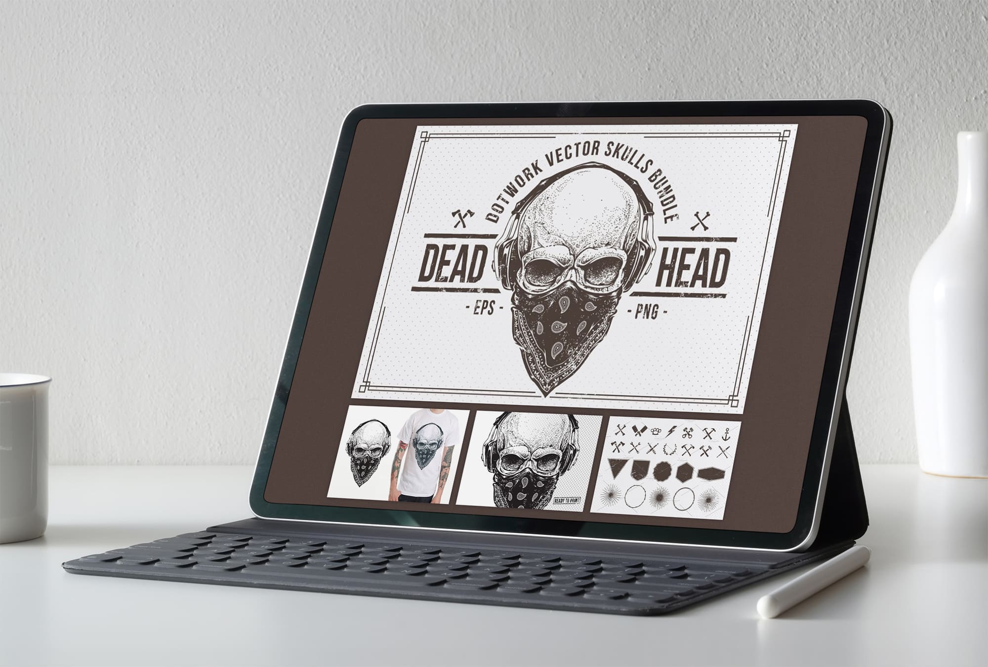 dead head tablet mockup.
