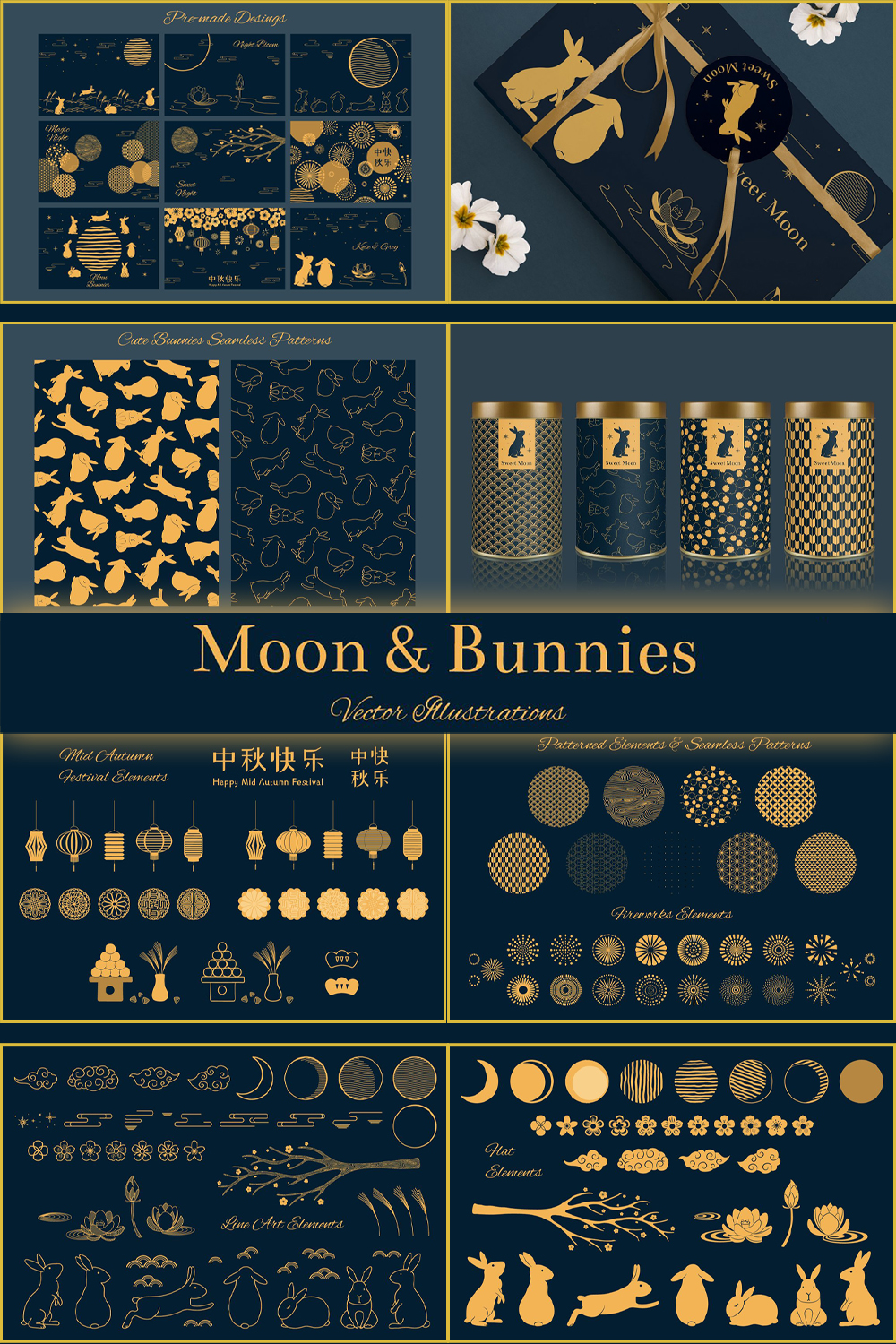 Moon bunnies vector illustrations of pinterest pinterest.