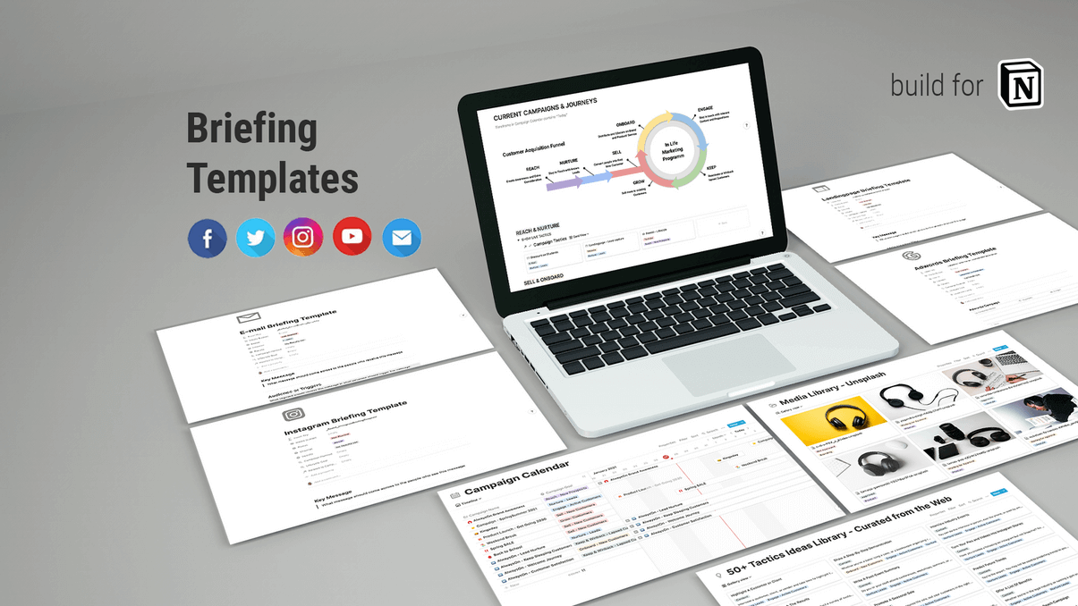 Preview Briefing Templates and Examples Slides of this Templates on the notebook.