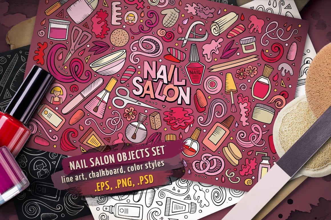 Nail Salon Objects Set Preview 1.