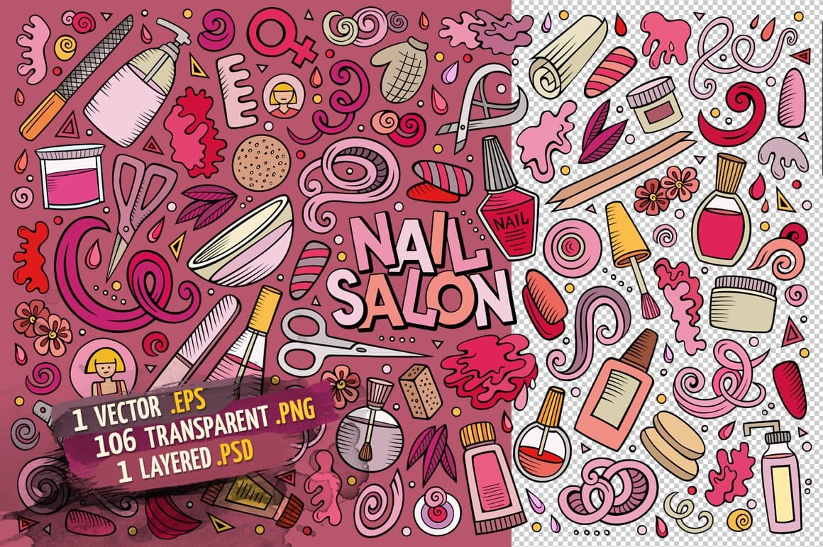 Nail Salon Objects Set Preview 2.