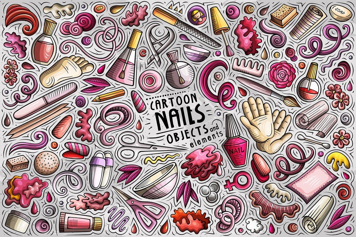 Nail Studio Cartoon Objects Set Preview 1.
