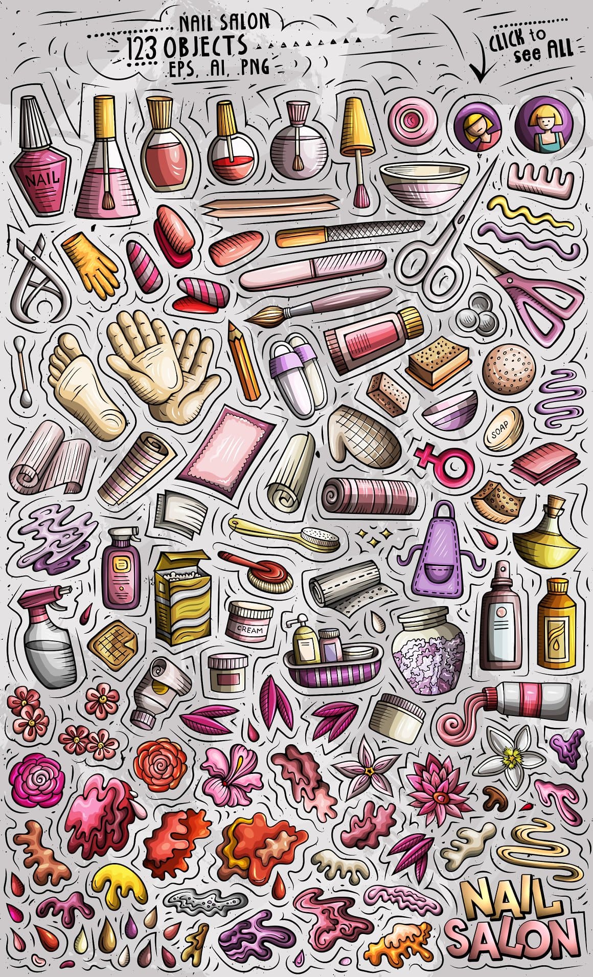 Nail Studio Cartoon Objects Set Preview 2.