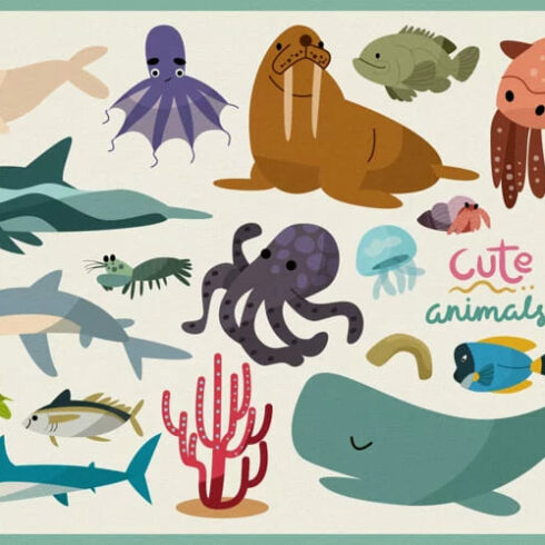 ocean animals graphics.