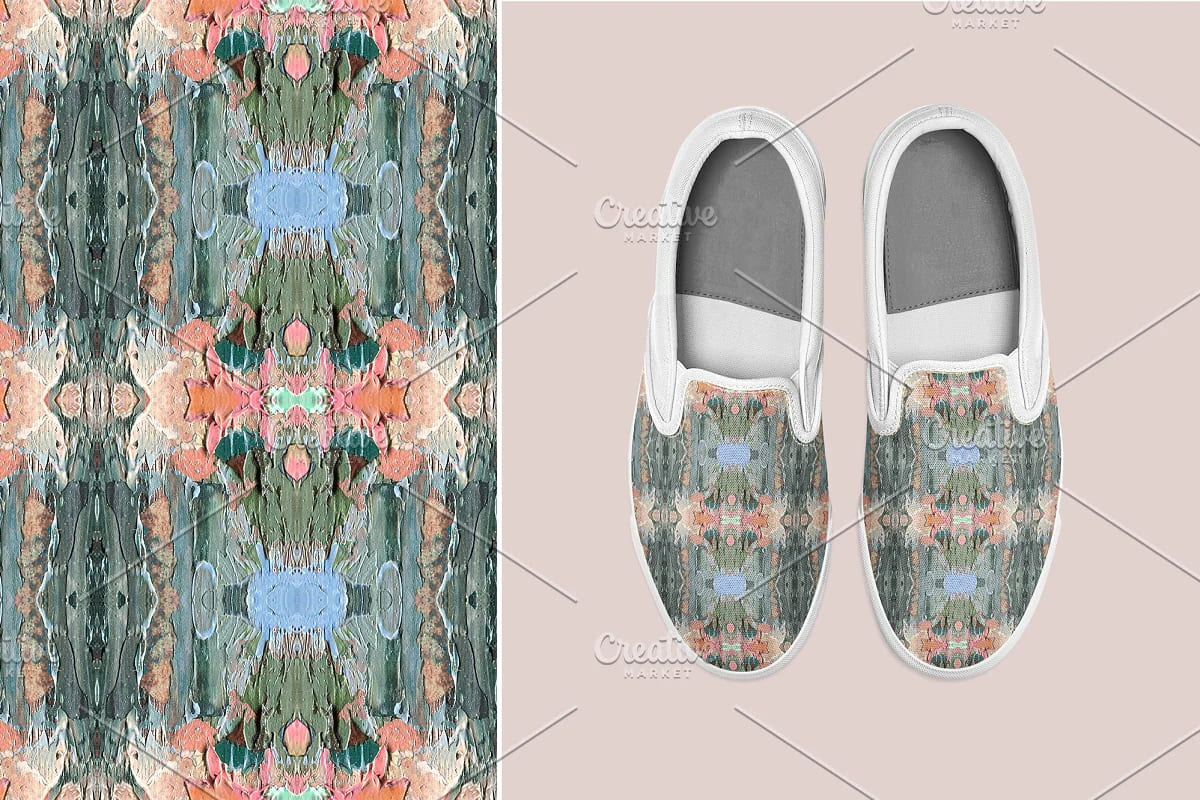 oil painting pattern for shoes design.