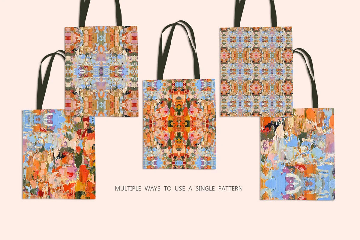 oil painting seamless patterns for bags design.