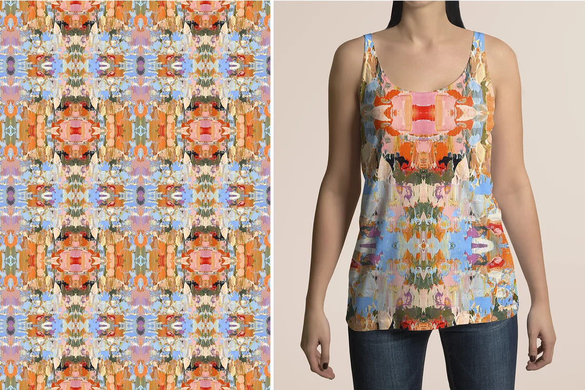 oil painting seamless patterns for clothes design.